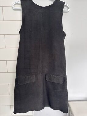 Esprit Black Sleeveless Suede Shift Dress